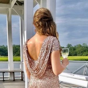 Adrianna Papell Rose Gold Sequin Dress